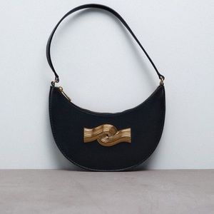 Zara metal trim shoulder bag.